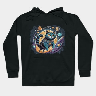 Paws it and Explore the Meowniverse - Cute Cat in Space Design Hoodie